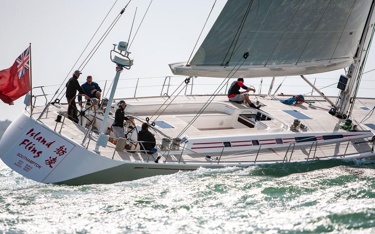 a group of people on a sailboat aboard ISLAND FLING Yacht for Sale