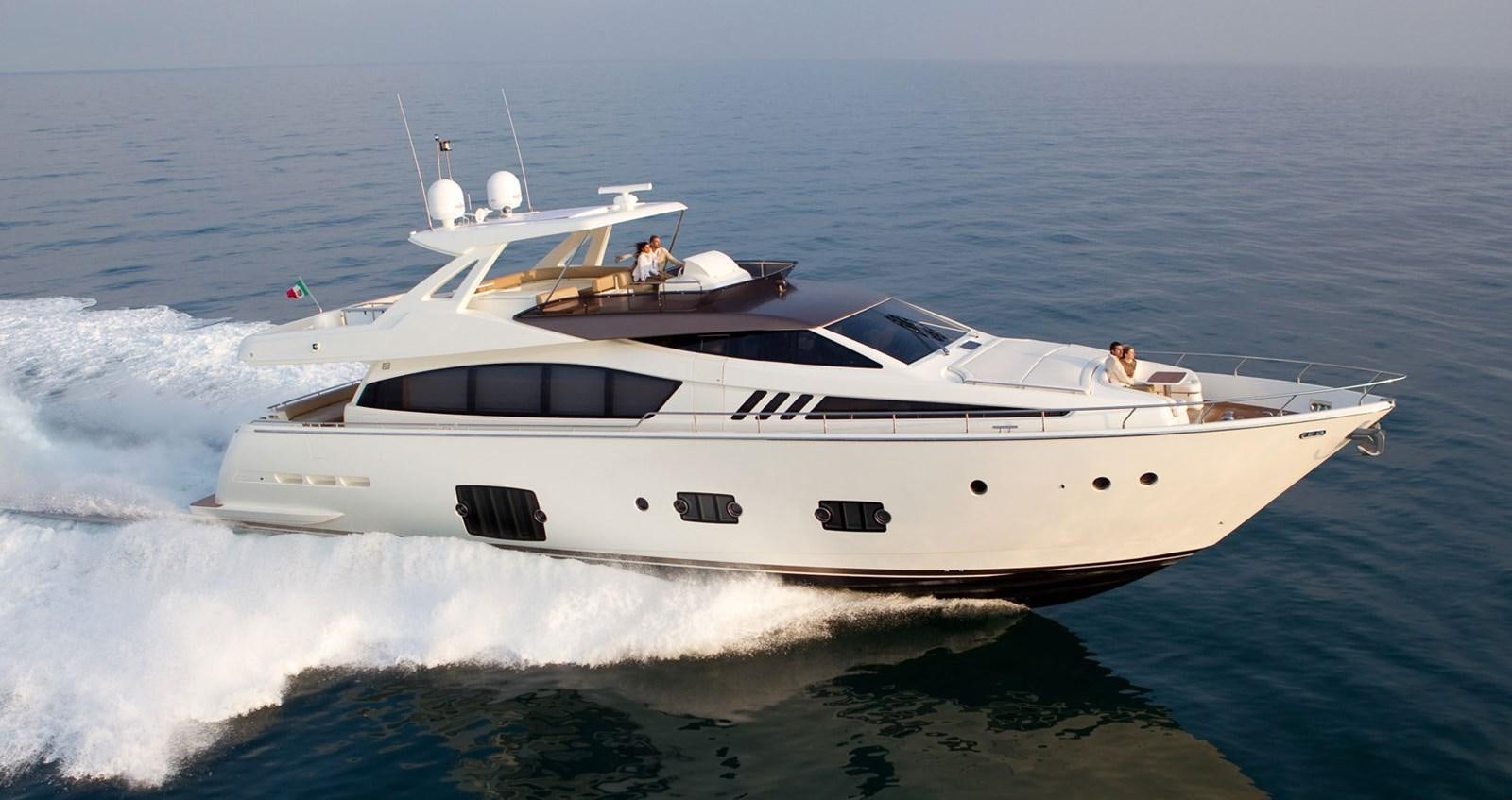 a white yacht on the water aboard COLUMBUS A Yacht for Sale