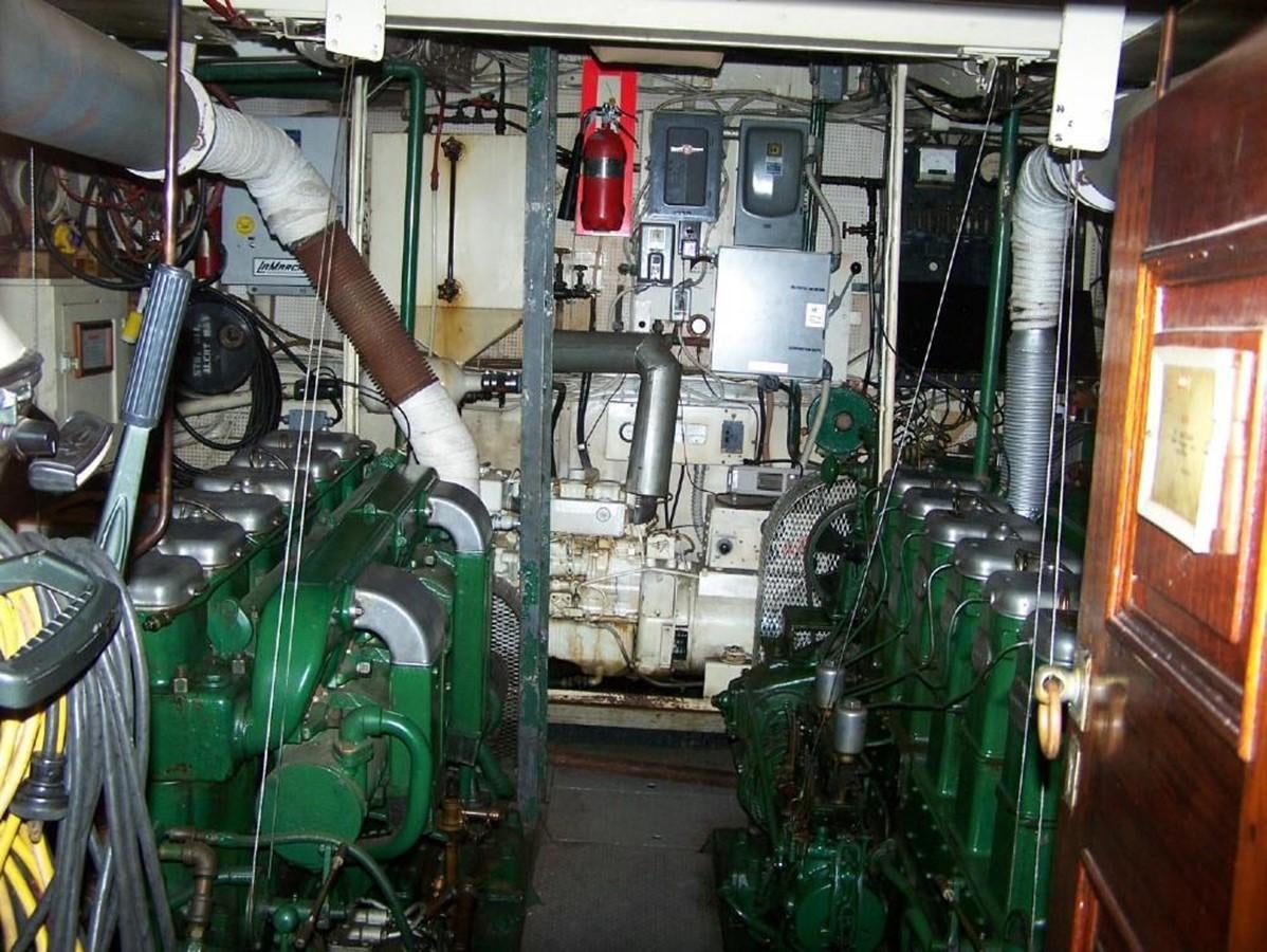 a person working on a machine aboard SYRENE I Yacht for Sale