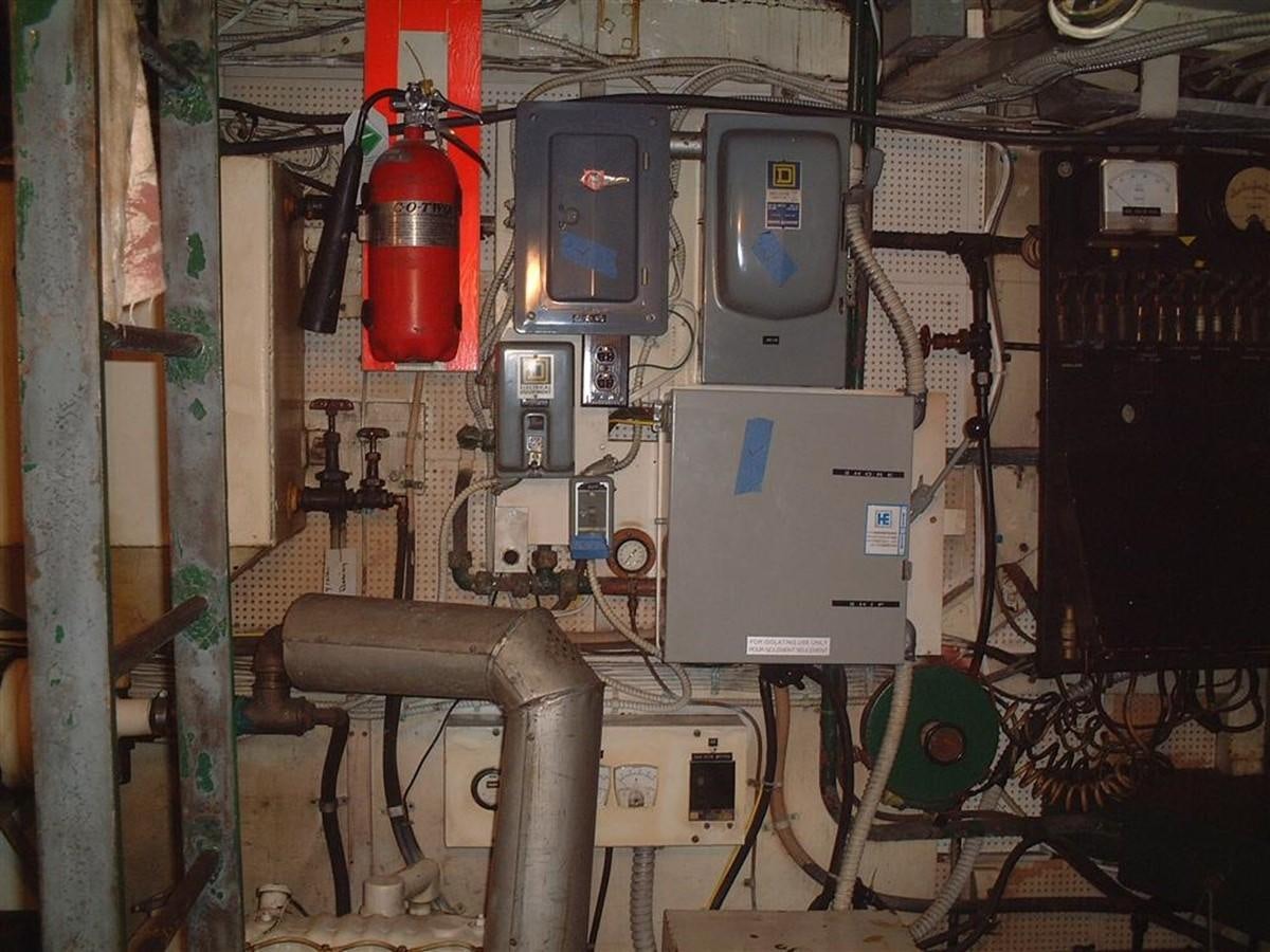 a machine with wires and other electrical devices aboard SYRENE I Yacht for Sale