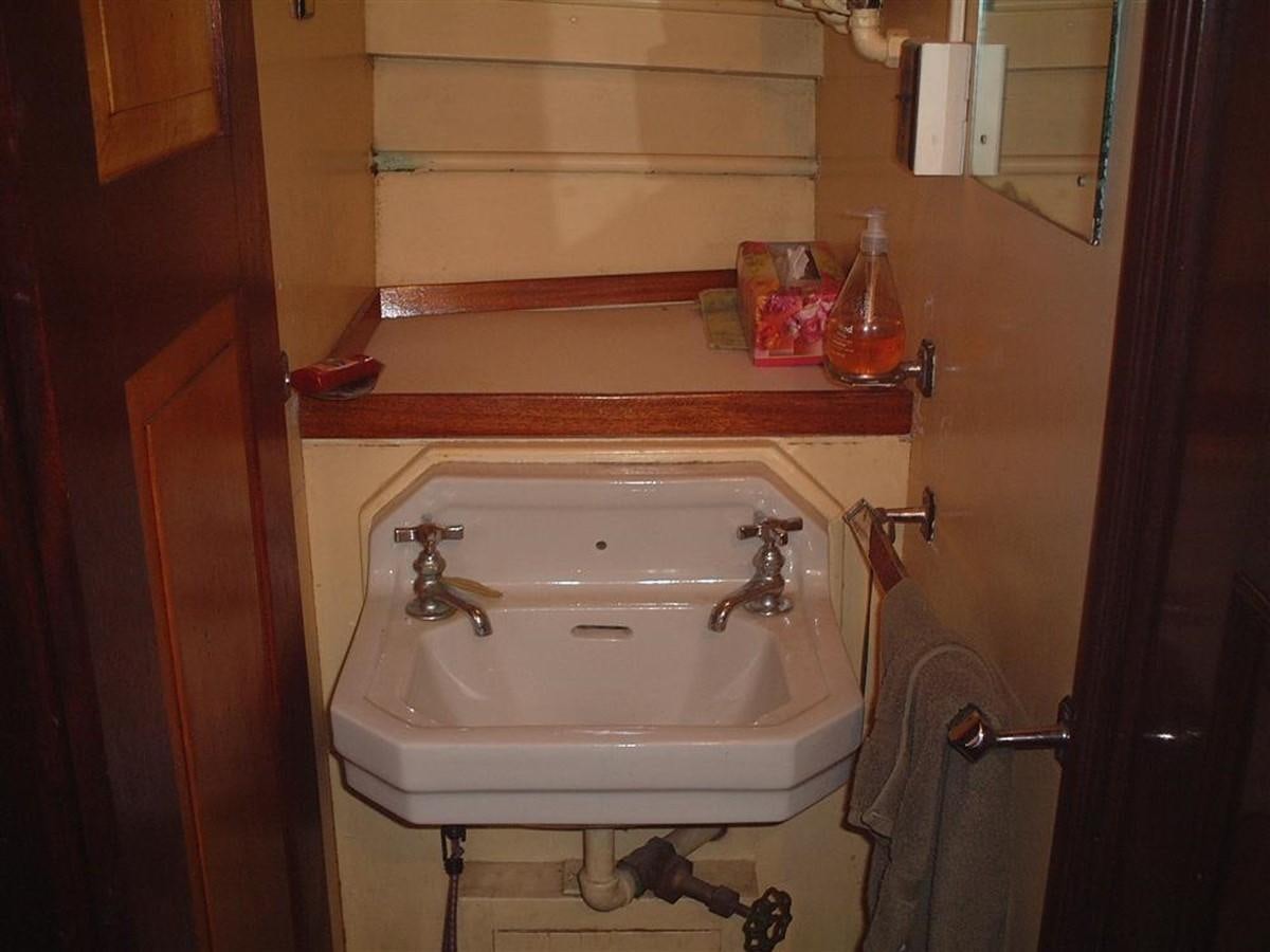 a sink in a bathroom aboard SYRENE I Yacht for Sale