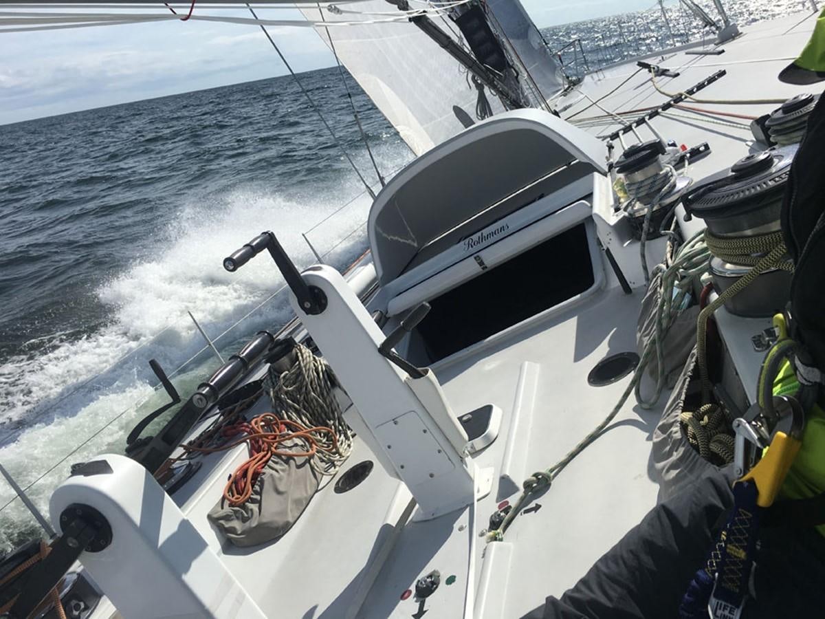 a boat with a gun on it aboard ROTHMANS Yacht for Sale