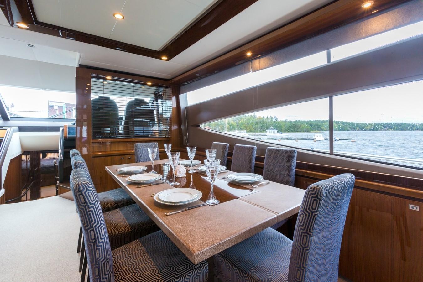 a dining table on a boat aboard PRINCESS 78 MY Yacht for Sale