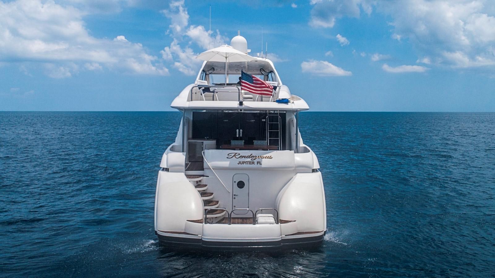 a boat in the water aboard RENDEZVOUS Yacht for Sale