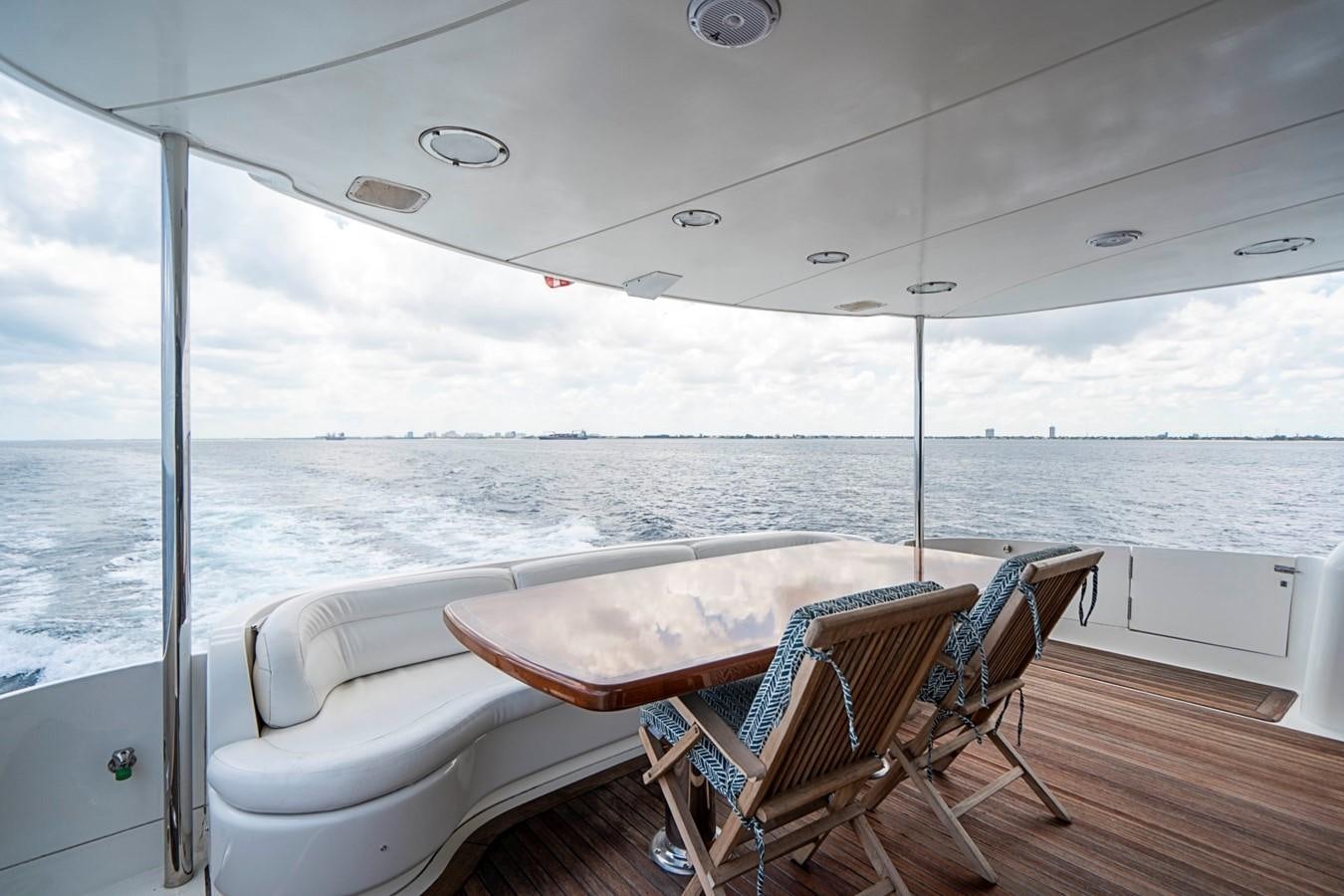 a table and chairs on a boat aboard RENDEZVOUS Yacht for Sale