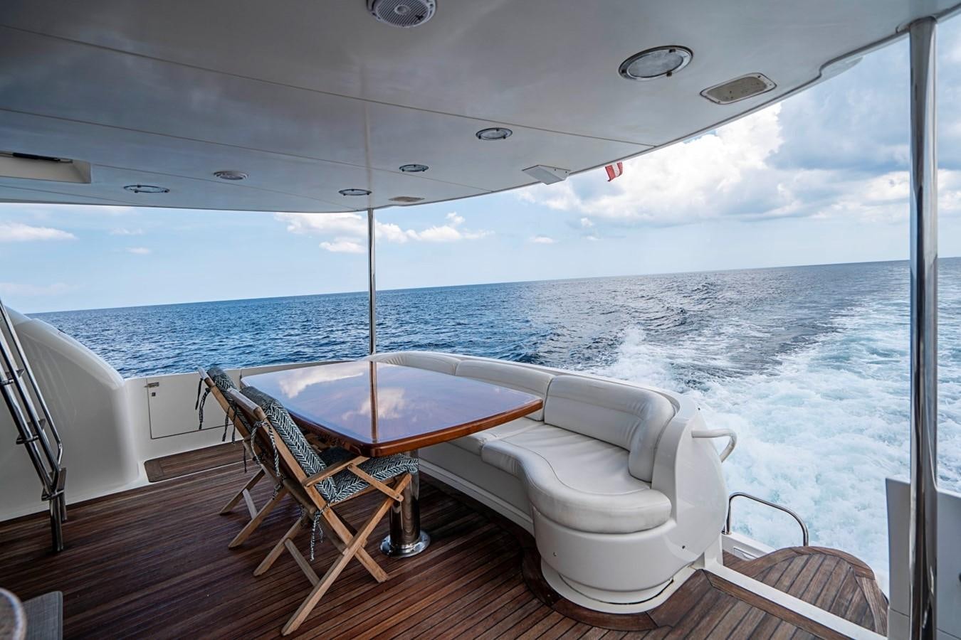 a table and chairs on a boat aboard RENDEZVOUS Yacht for Sale