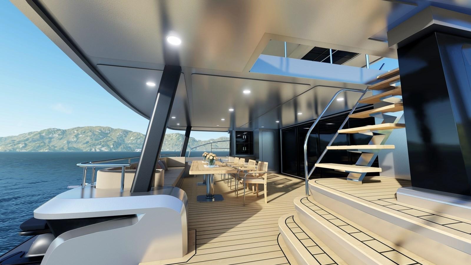 a boat on a deck aboard HSY-80 Yacht for Sale