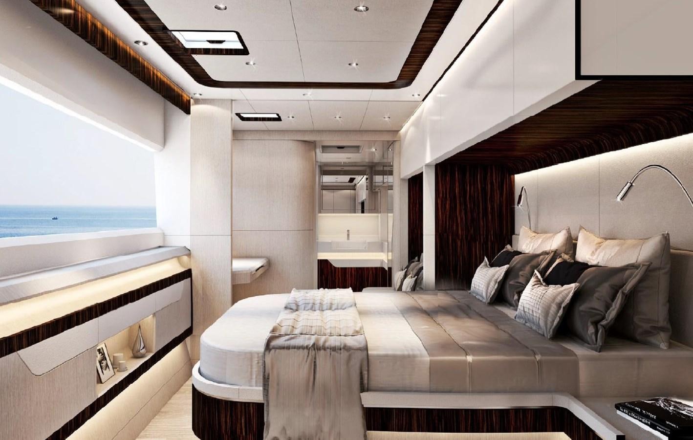 a room with two beds aboard HSY-80 Yacht for Sale