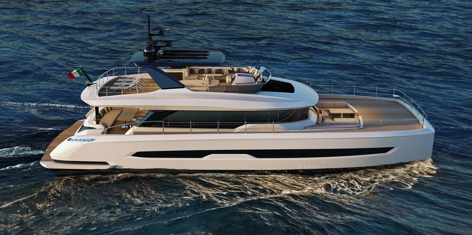 a white boat on the water aboard HSY-80 Yacht for Sale