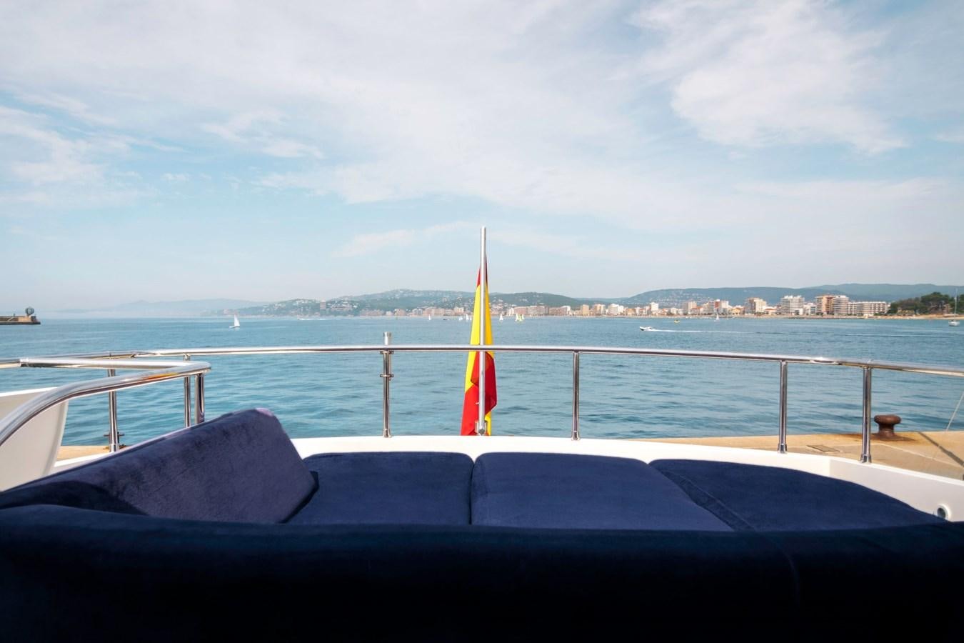 a flag on a boat aboard ROSIQUE Yacht for Sale