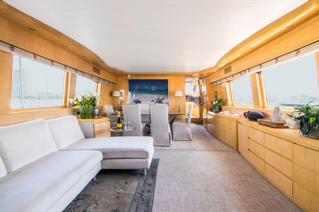 a living room with a couch and a tv aboard ROSIQUE Yacht for Sale