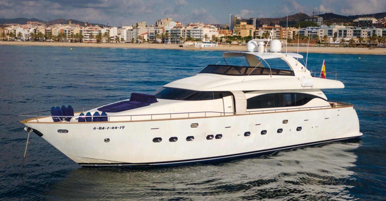 a white yacht on the water aboard ROSIQUE Yacht for Sale
