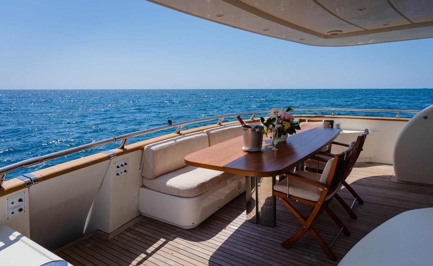 a table and chairs on a boat aboard ROSIQUE Yacht for Sale