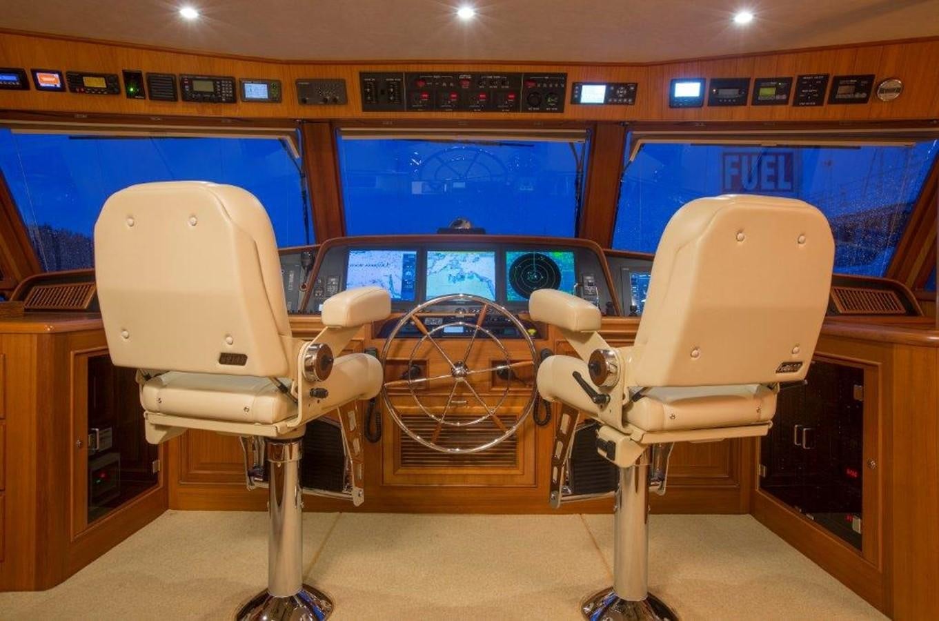 a room with a large display aboard FLEMING 78 - NEW BUILD Yacht for Sale