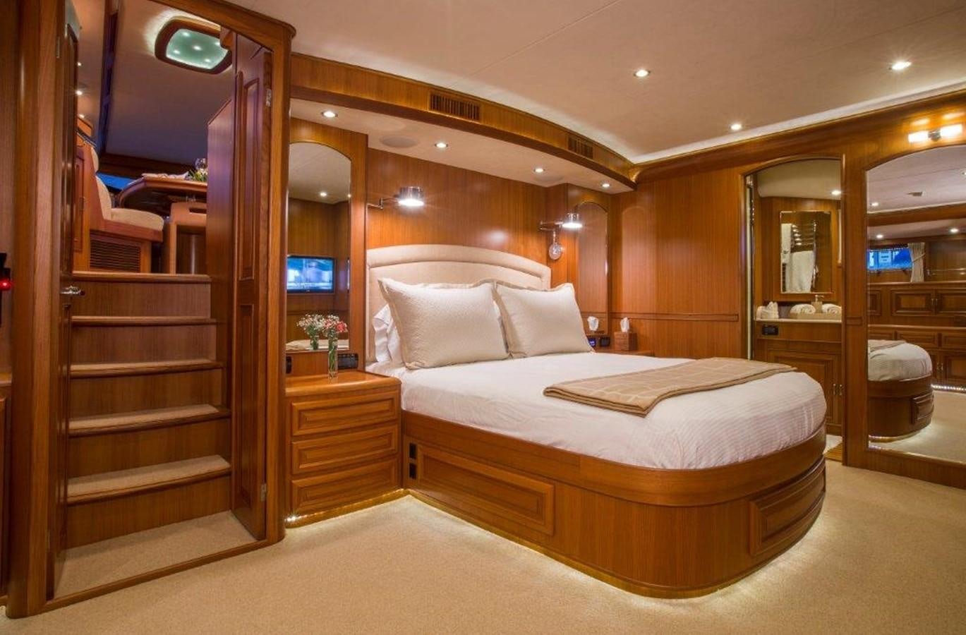 a bed in a hotel room aboard FLEMING 78 - NEW BUILD Yacht for Sale