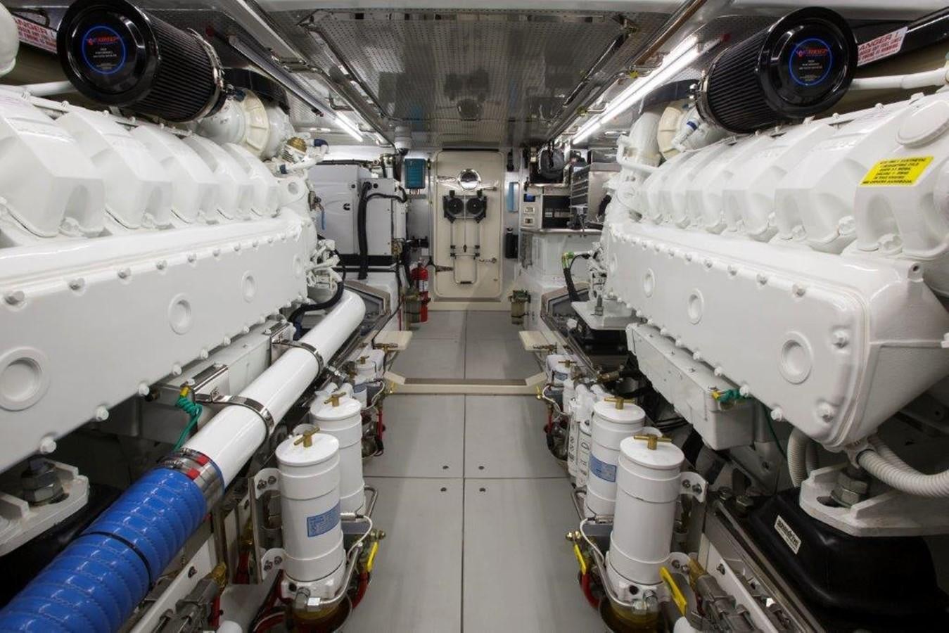 a room with white pipes aboard FLEMING 78 - NEW BUILD Yacht for Sale