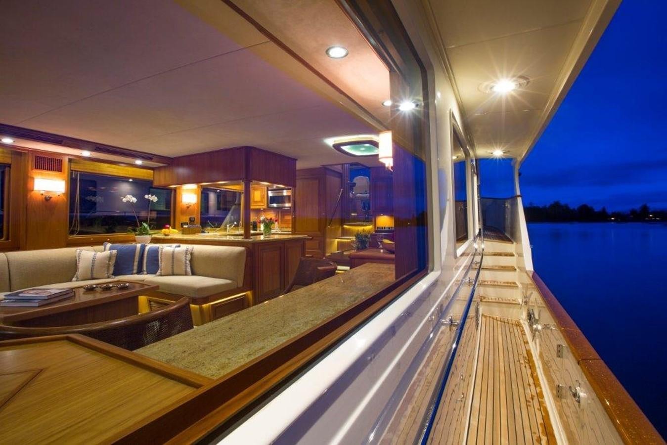 a long wooden deck with a pool aboard FLEMING 78 - NEW BUILD Yacht for Sale