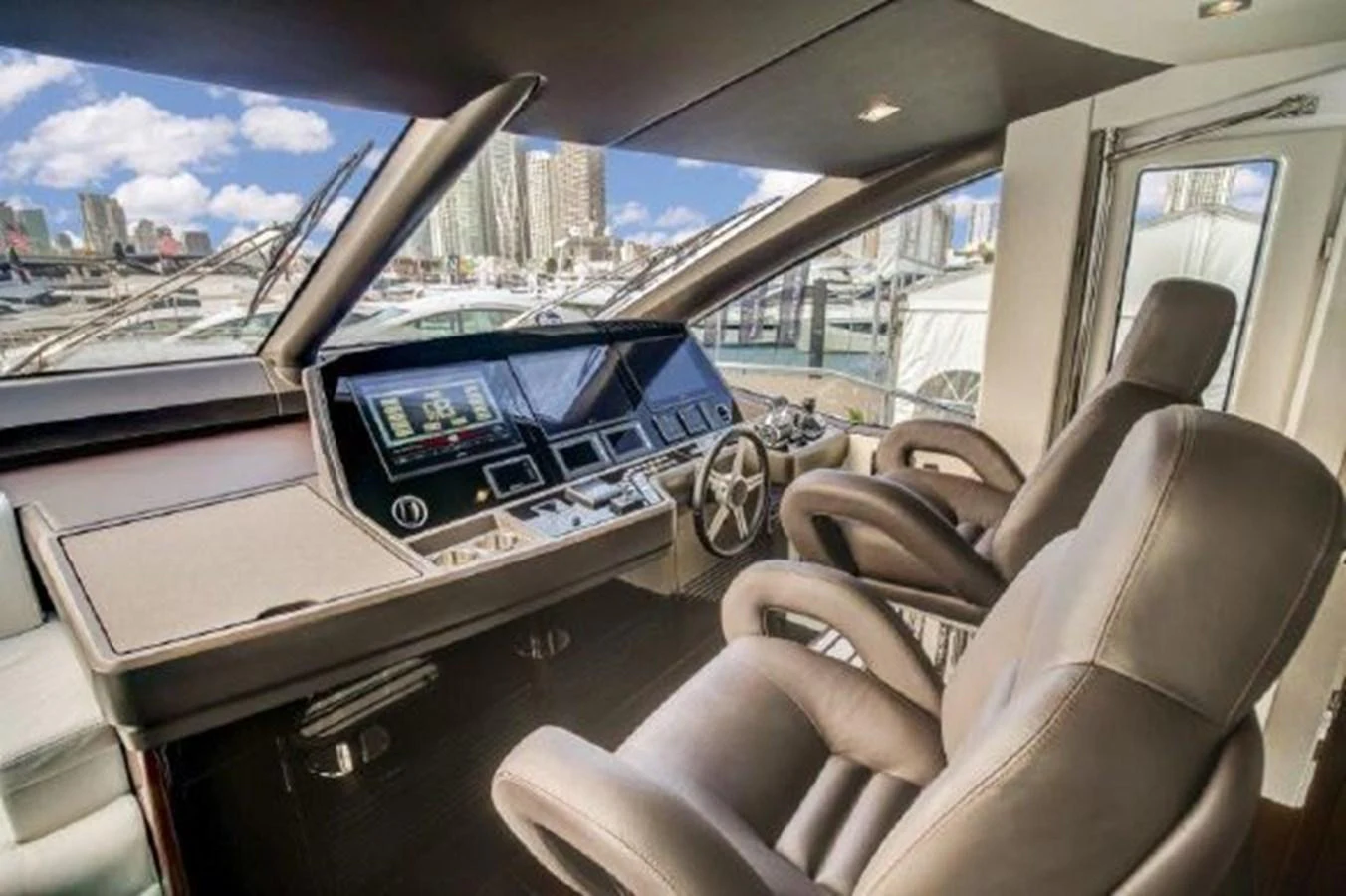 inside of a car aboard SOLAIRE Yacht for Sale