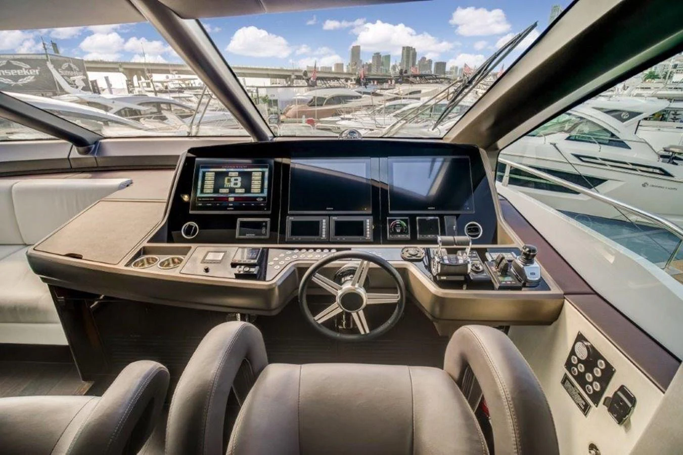 the interior of a car aboard SOLAIRE Yacht for Sale