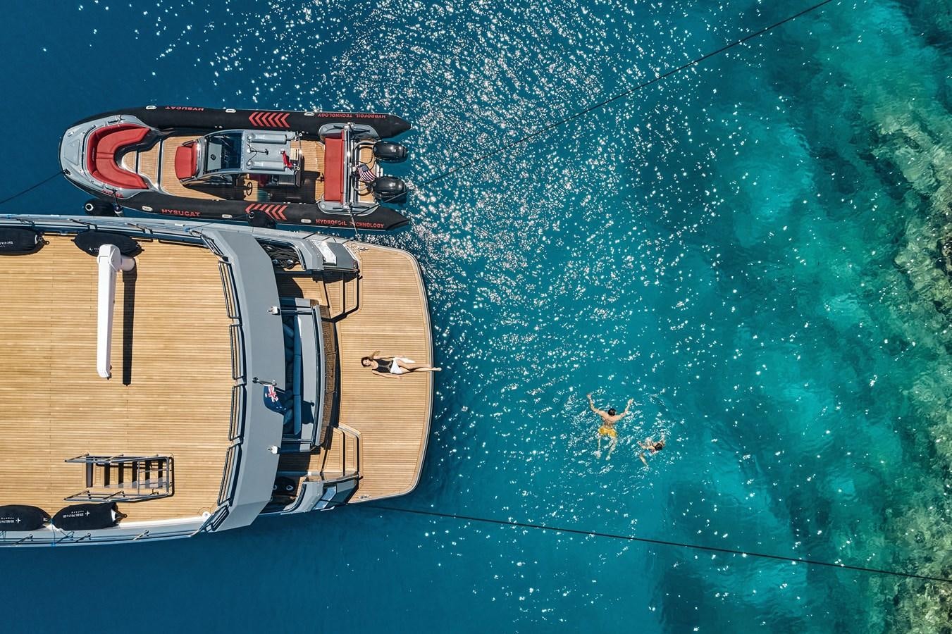 a satellite over a body of water aboard BERING 88/05 Yacht for Sale