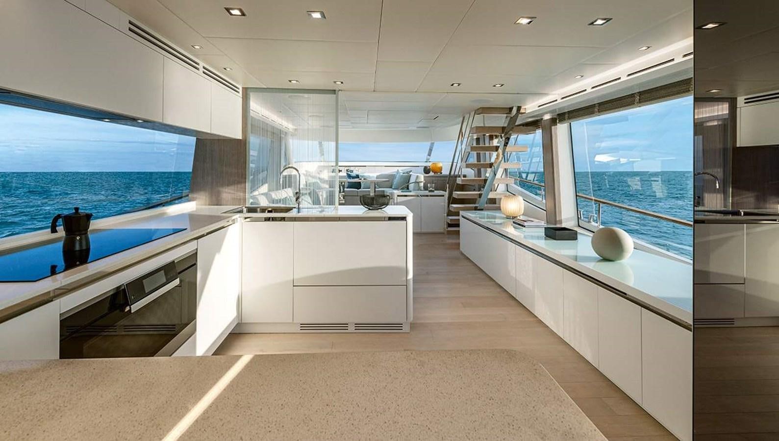 a large modern kitchen aboard MONTE CARLO SKYLOUNGE  Yacht for Sale