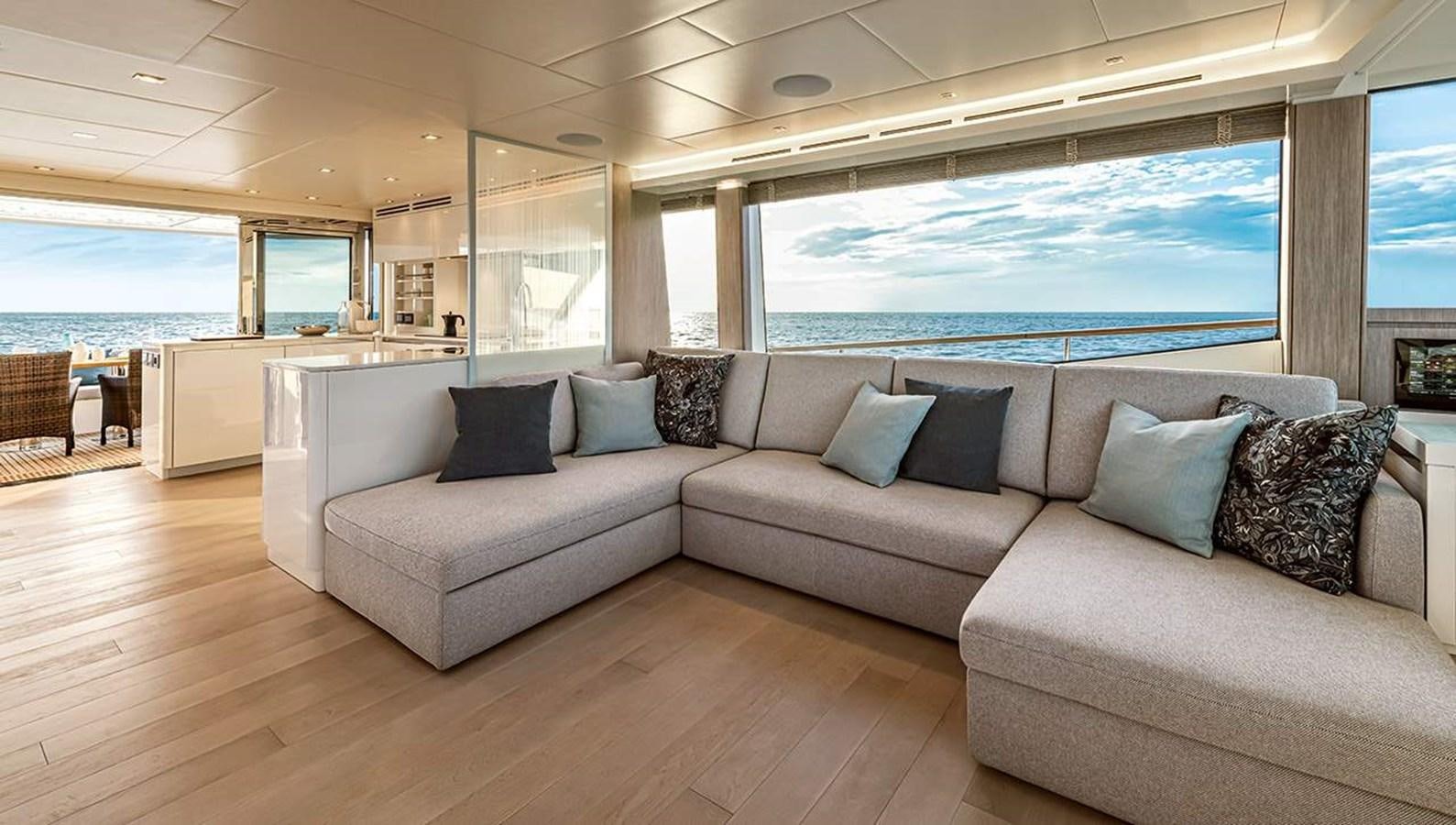a couch in a room aboard MONTE CARLO SKYLOUNGE  Yacht for Sale