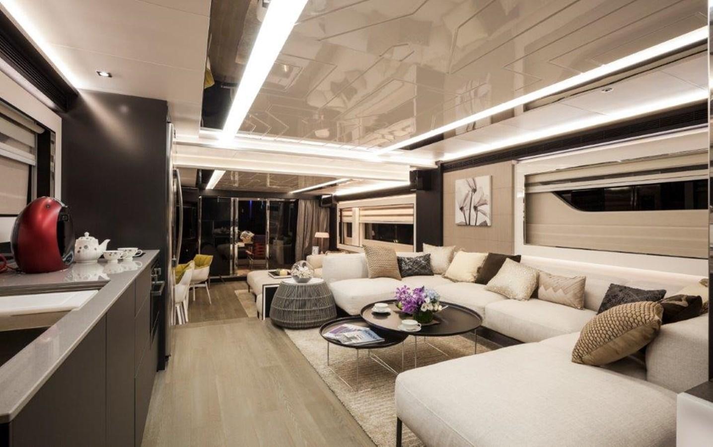 a living room with a couch and a table aboard V72 (NEW BOAT SPEC)  Yacht for Sale