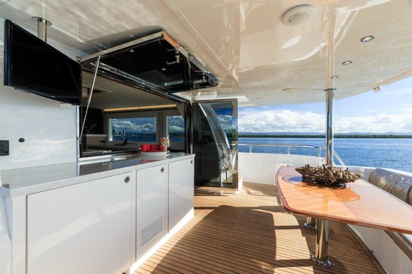a kitchen with a large island aboard V72 (NEW BOAT SPEC)  Yacht for Sale