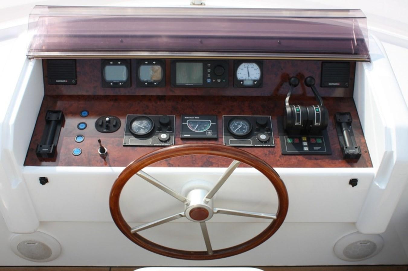 a close-up of a control panel aboard BOADICEA Yacht for Sale