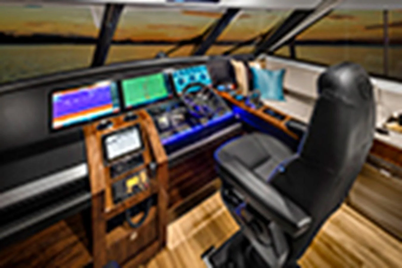 a chair in front of a computer aboard RIVIERA 72 SPORTS MOTOR YACHT Yacht for Sale