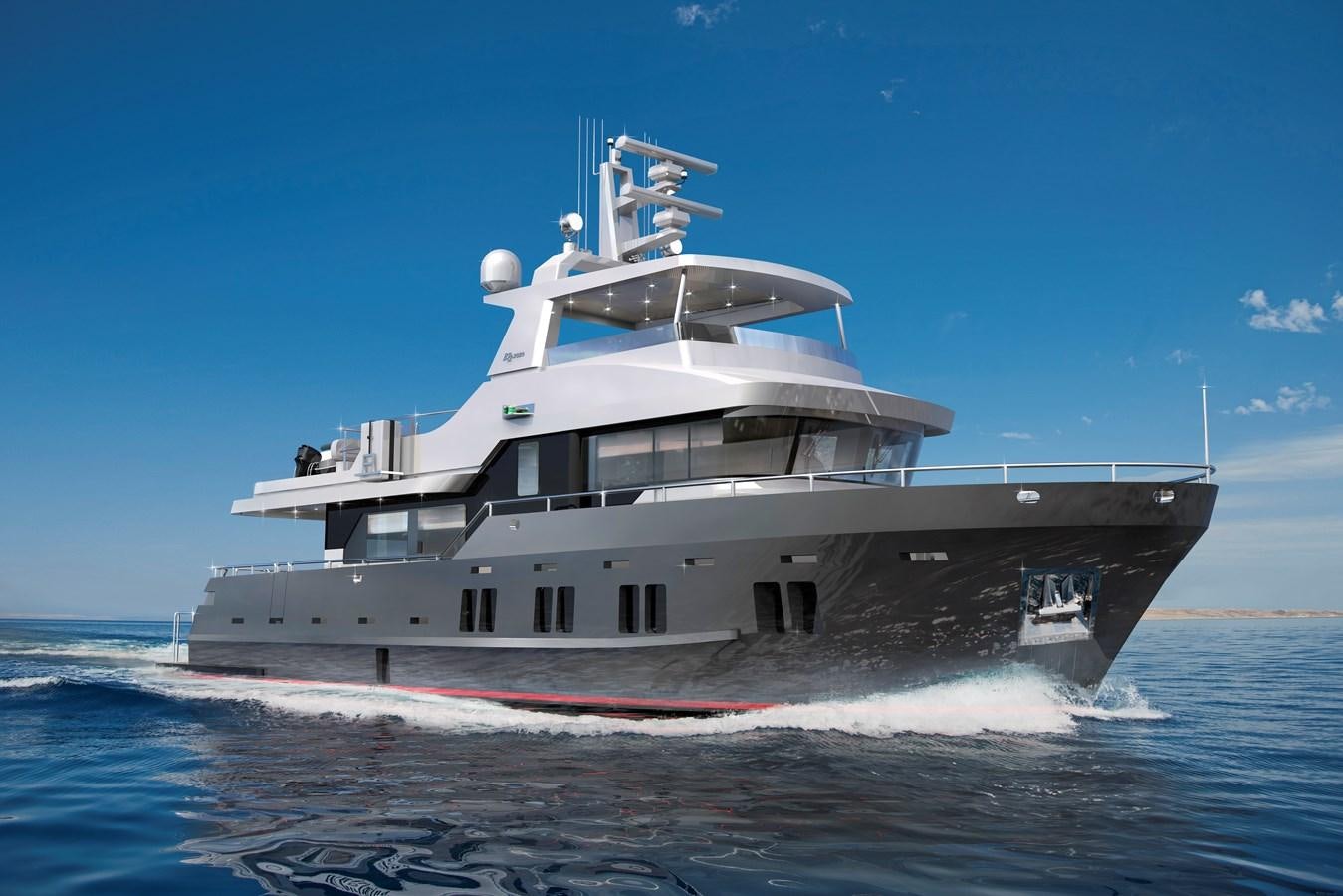 a large ship on the water aboard BERING B72 Yacht for Sale