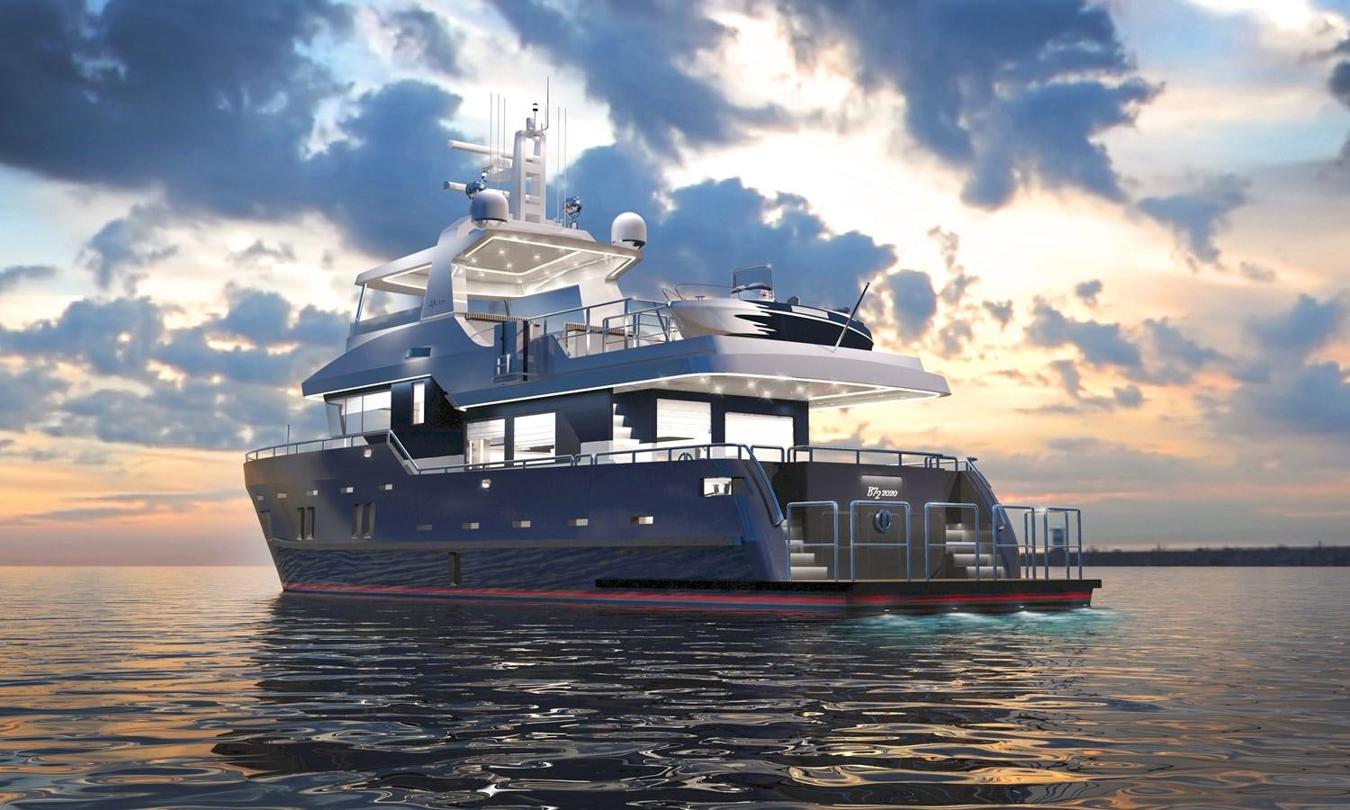 a boat on the water aboard BERING B72 Yacht for Sale