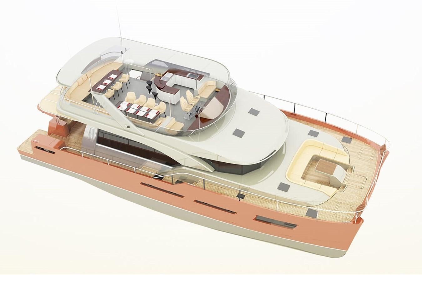 a model of a building aboard H70 Yacht for Sale