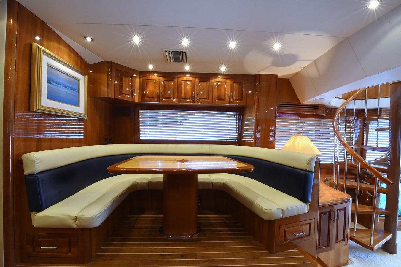 a large bed in a room aboard AMORE MIO 1 Yacht for Sale