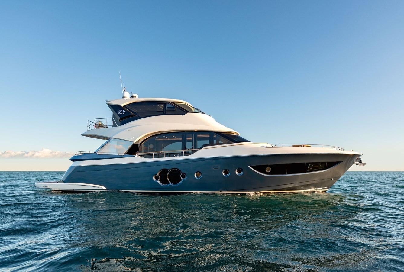 a boat on the water aboard MCY 70 SKYLOUNGE  Yacht for Sale