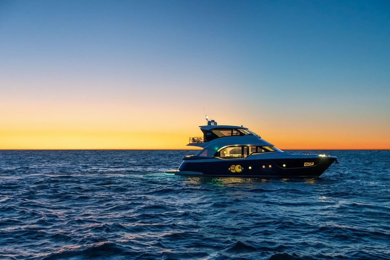 a boat in the water aboard MCY 70 SKYLOUNGE  Yacht for Sale