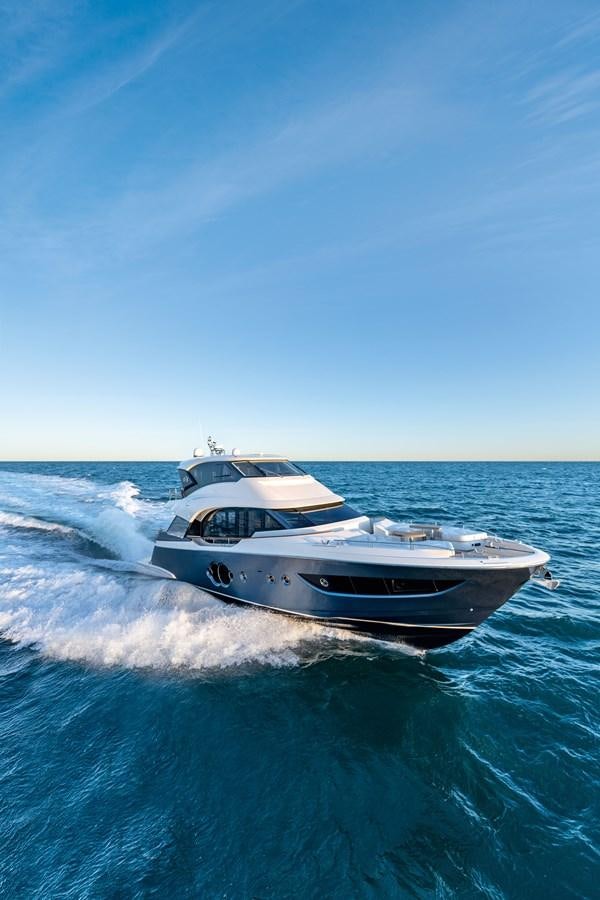 a boat on the water aboard MCY 70 SKYLOUNGE  Yacht for Sale