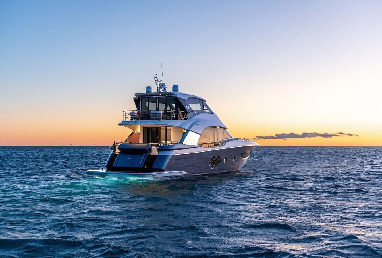 a boat in the water aboard MCY 70 SKYLOUNGE  Yacht for Sale