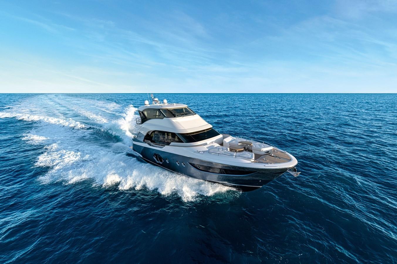 a boat on the water aboard MCY 70 SKYLOUNGE  Yacht for Sale