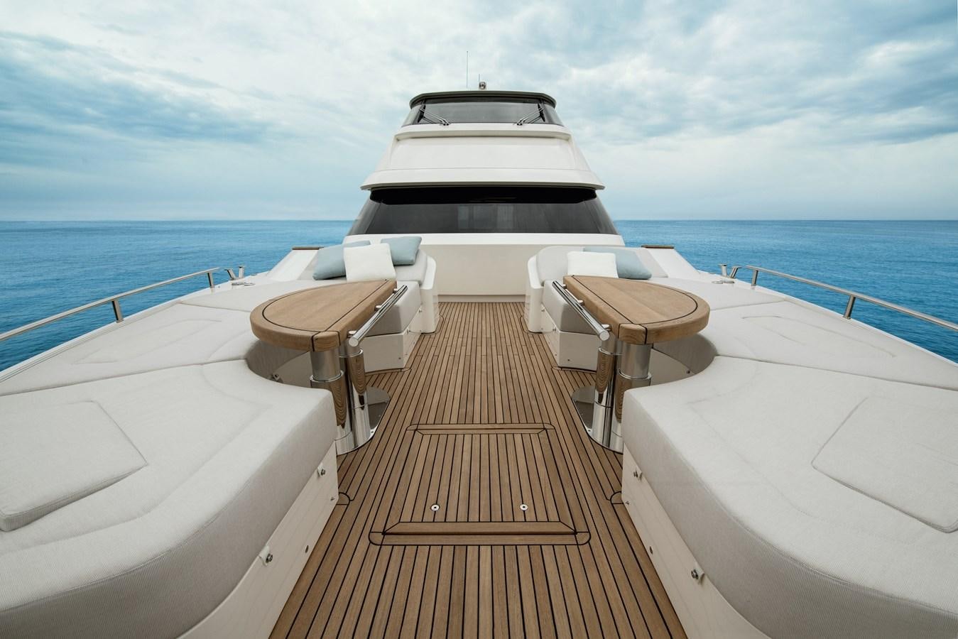 a boat on a dock aboard MCY 70 SKYLOUNGE  Yacht for Sale