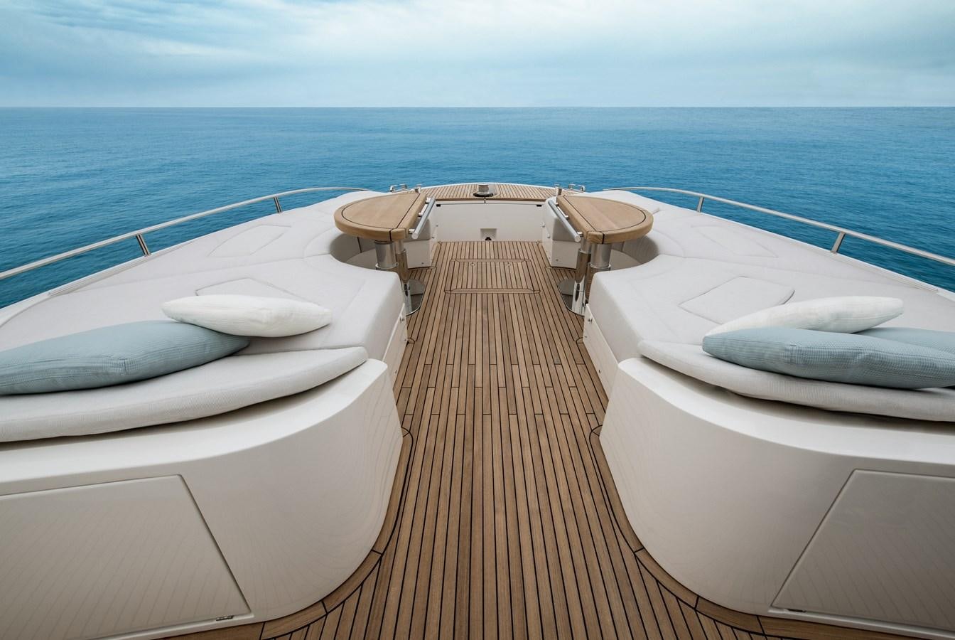 a deck with white boats on it aboard MCY 70 SKYLOUNGE  Yacht for Sale