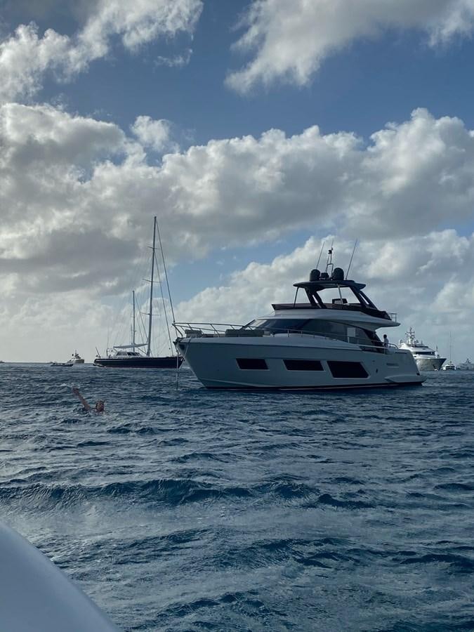 a boat in the water aboard L’ABEILLE Yacht for Sale