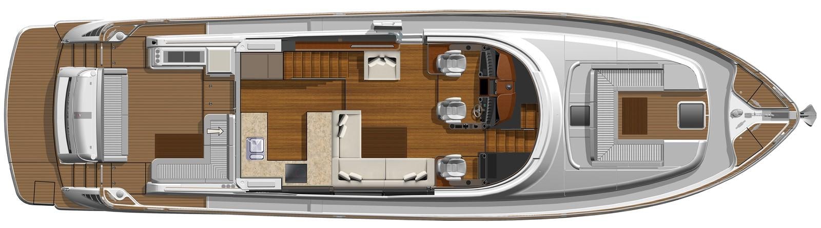 a brown and black vehicle aboard BELIZE 66 DAYBRIDGE Yacht for Sale