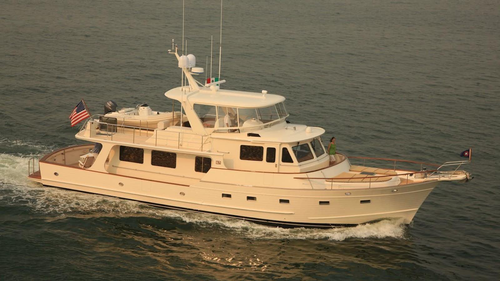 a boat on the water aboard FLEMING 65 Yacht for Sale