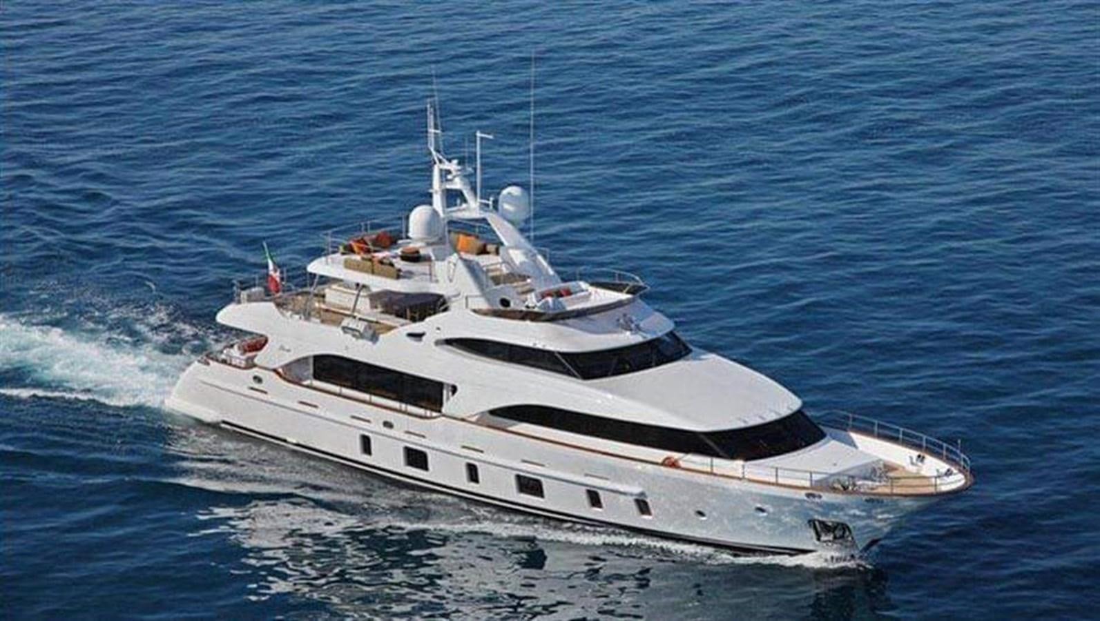 a white yacht in the water aboard BENNETTI 105 Yacht for Sale