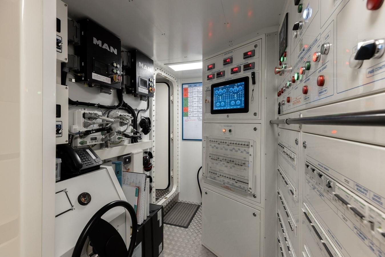 a room with equipment and equipment aboard EROS Yacht for Sale