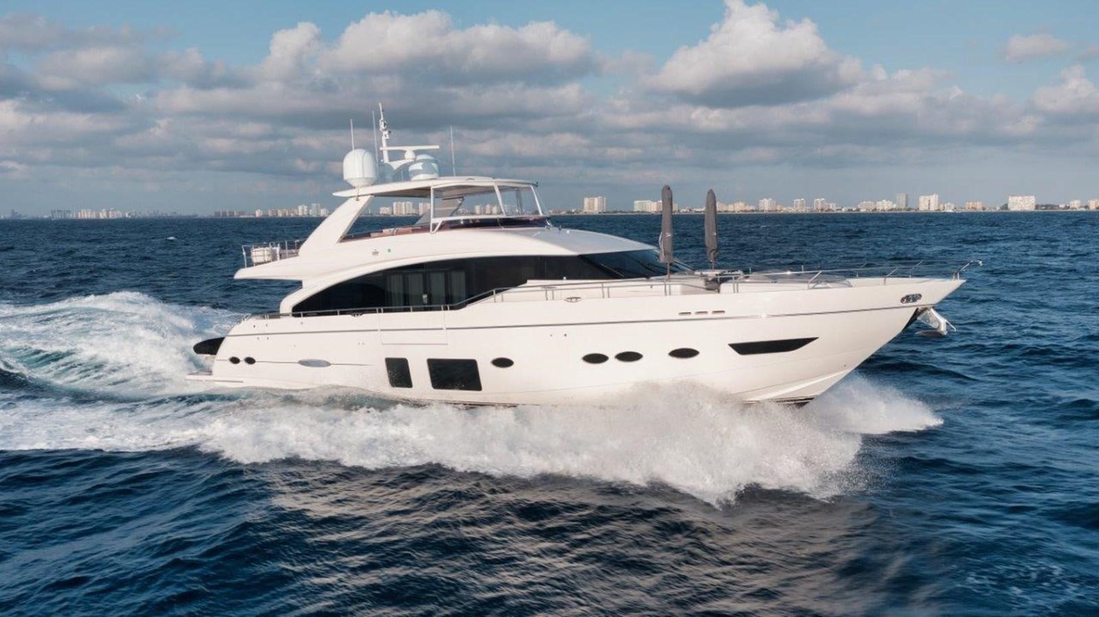 a white yacht on the water aboard PRONTO Yacht for Sale