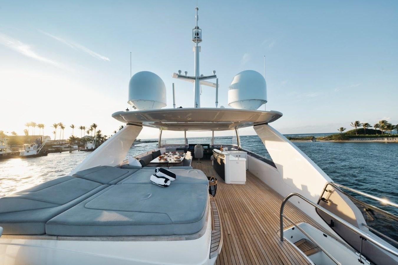a large white aircraft on a boat aboard PRONTO Yacht for Sale