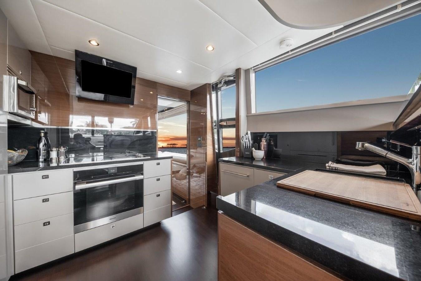 a kitchen with a large oven aboard PRONTO Yacht for Sale