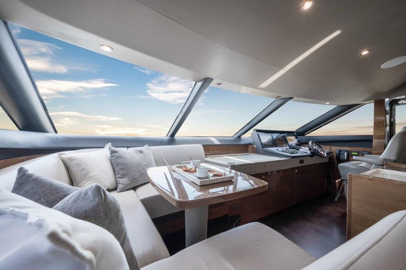 a room with a view of the ocean and the ocean aboard PRONTO Yacht for Sale